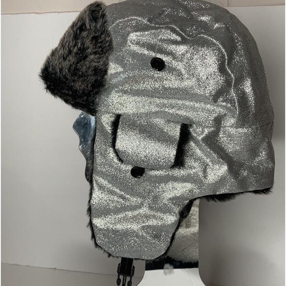 Glitter Faux Fur Trapper Hat Red - Picture 7 of 8